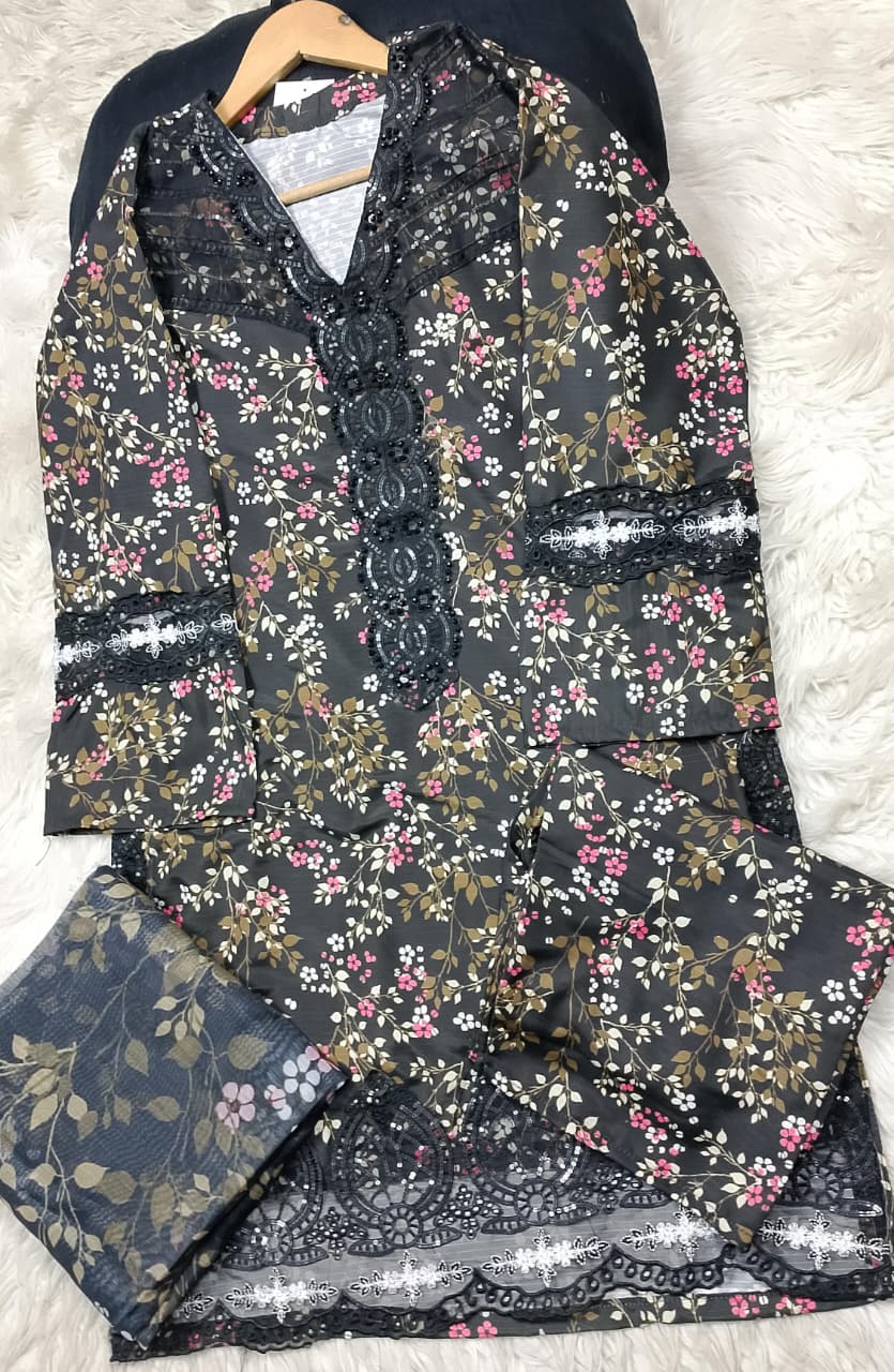 3 PIECE - EMBROIDERED LAWN SUIT