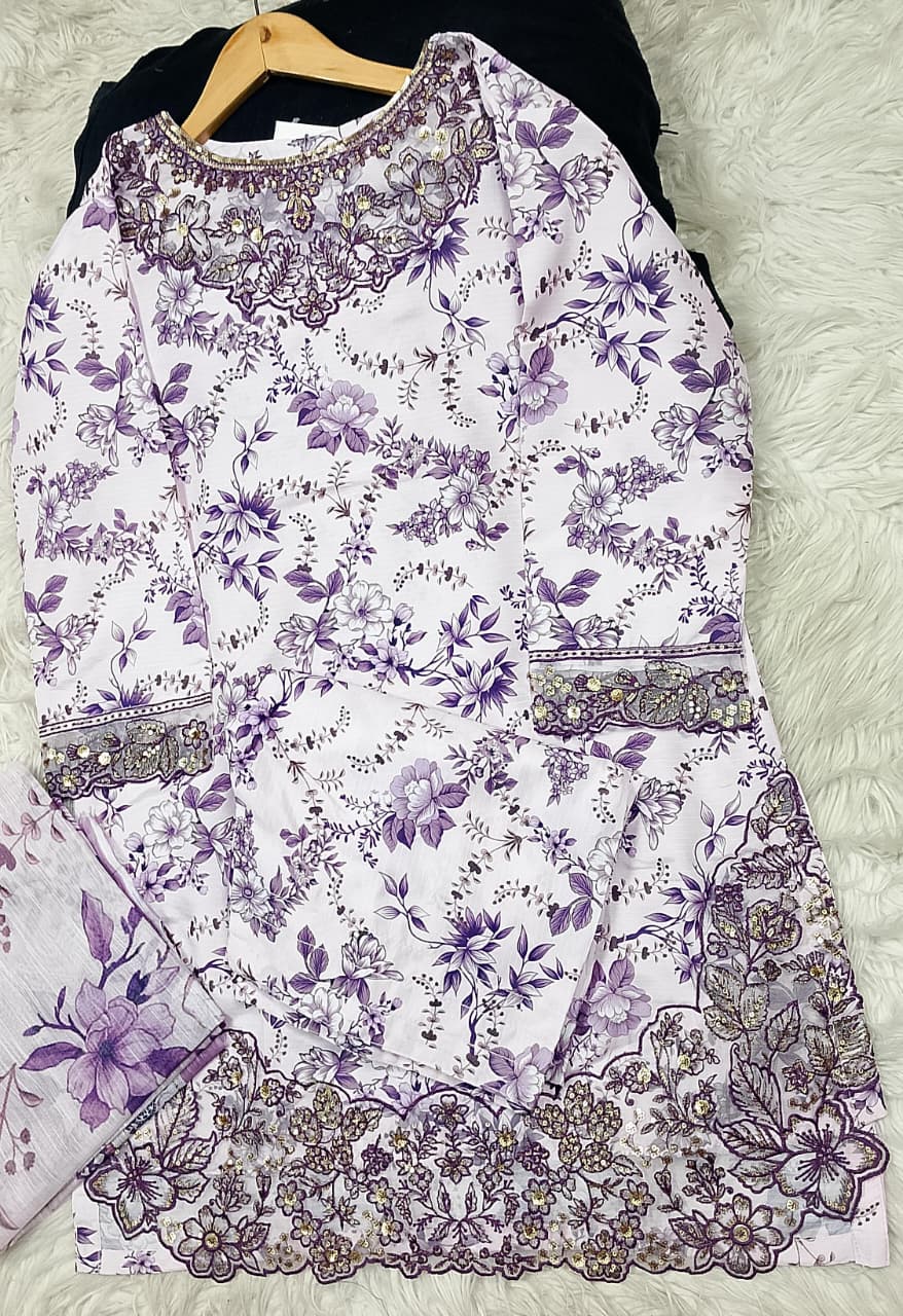 3 PIECE - EMBROIDERED LAWN SUIT