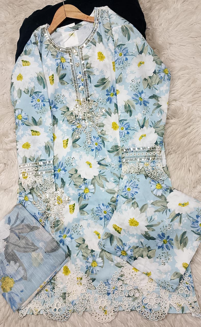 3 PIECE - EMBROIDERED LAWN SUIT