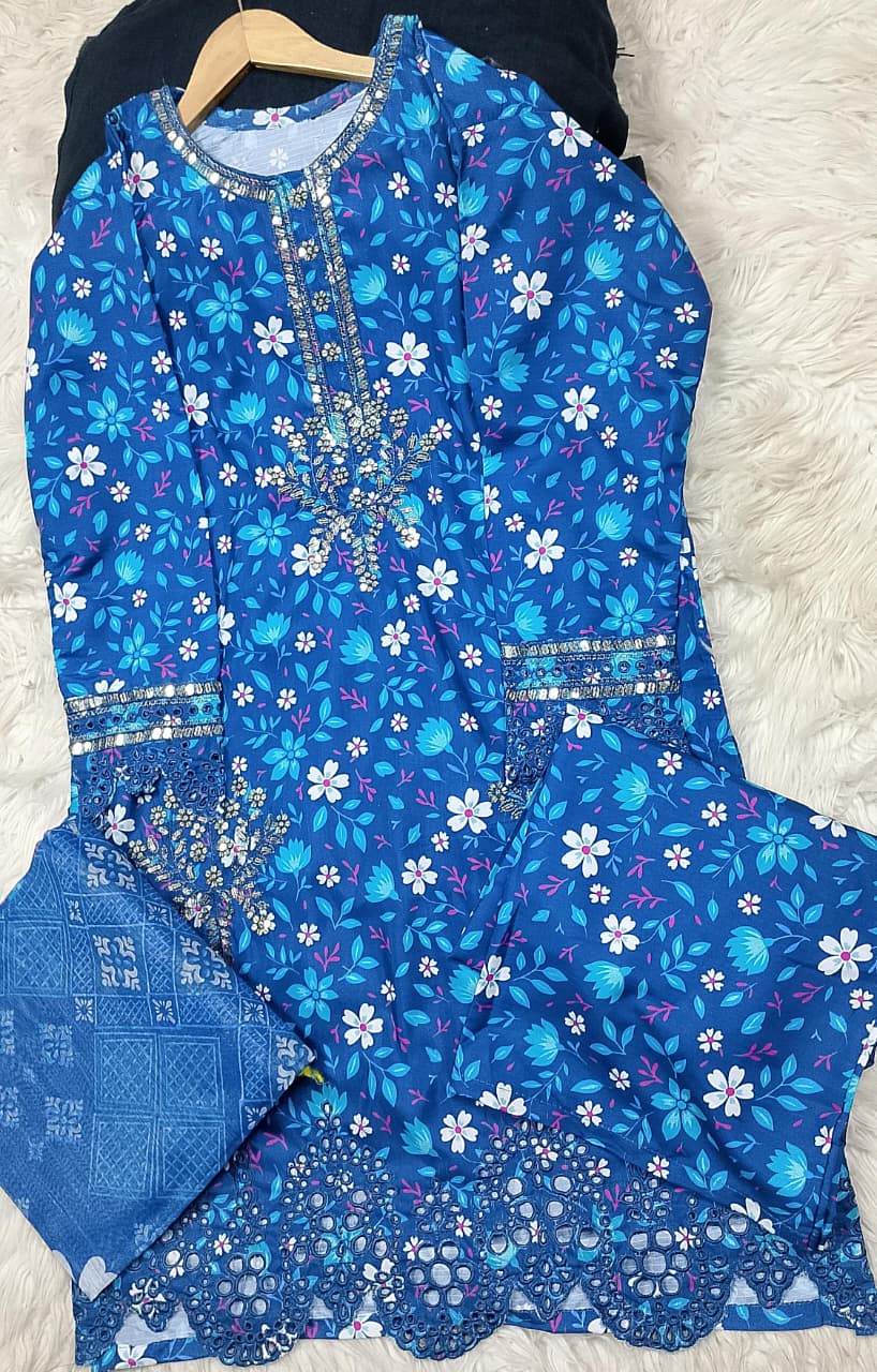 3 PIECE - EMBROIDERED LAWN SUIT