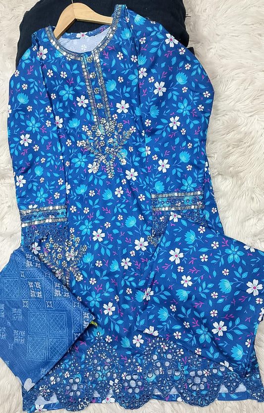3 PIECE - EMBROIDERED LAWN SUIT