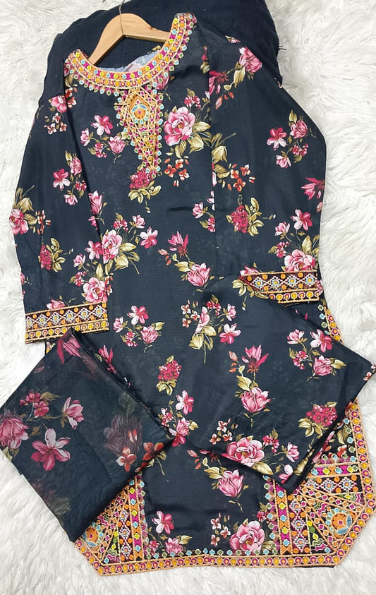 3 PIECE - EMBROIDERED LAWN SUIT