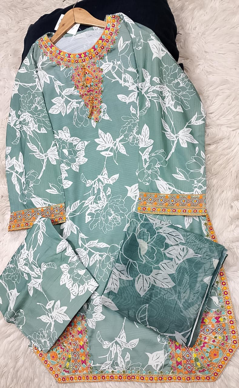 3 PIECE - EMBROIDERED LAWN SUIT
