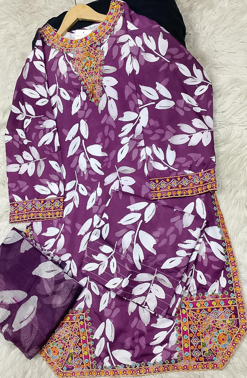 3 PIECE - EMBROIDERED LAWN SUIT