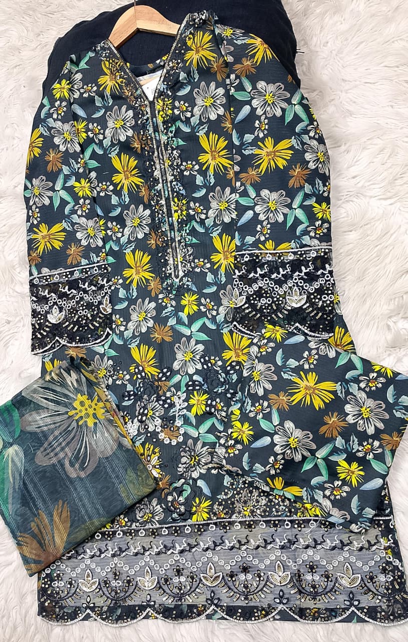 3 PIECE - EMBROIDERED LAWN SUIT