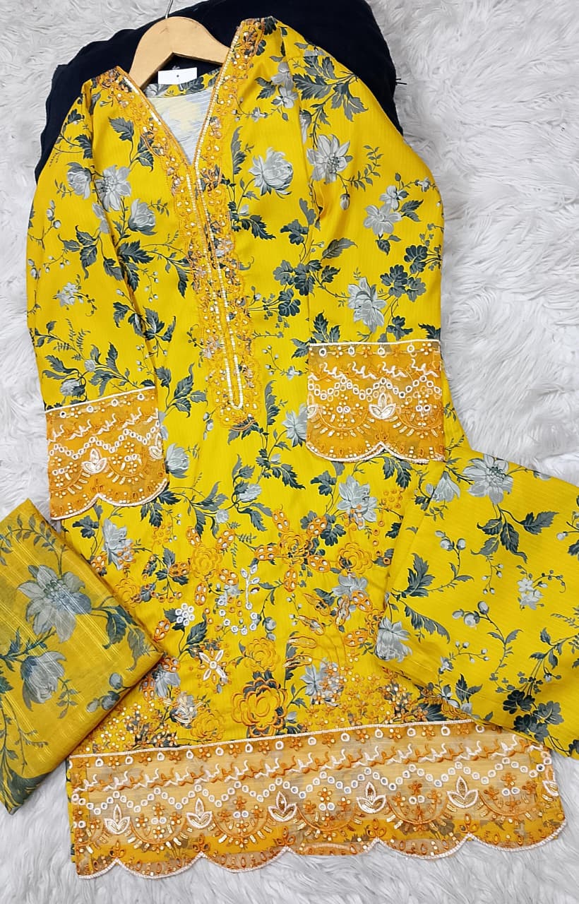 3 PIECE - EMBROIDERED LAWN SUIT