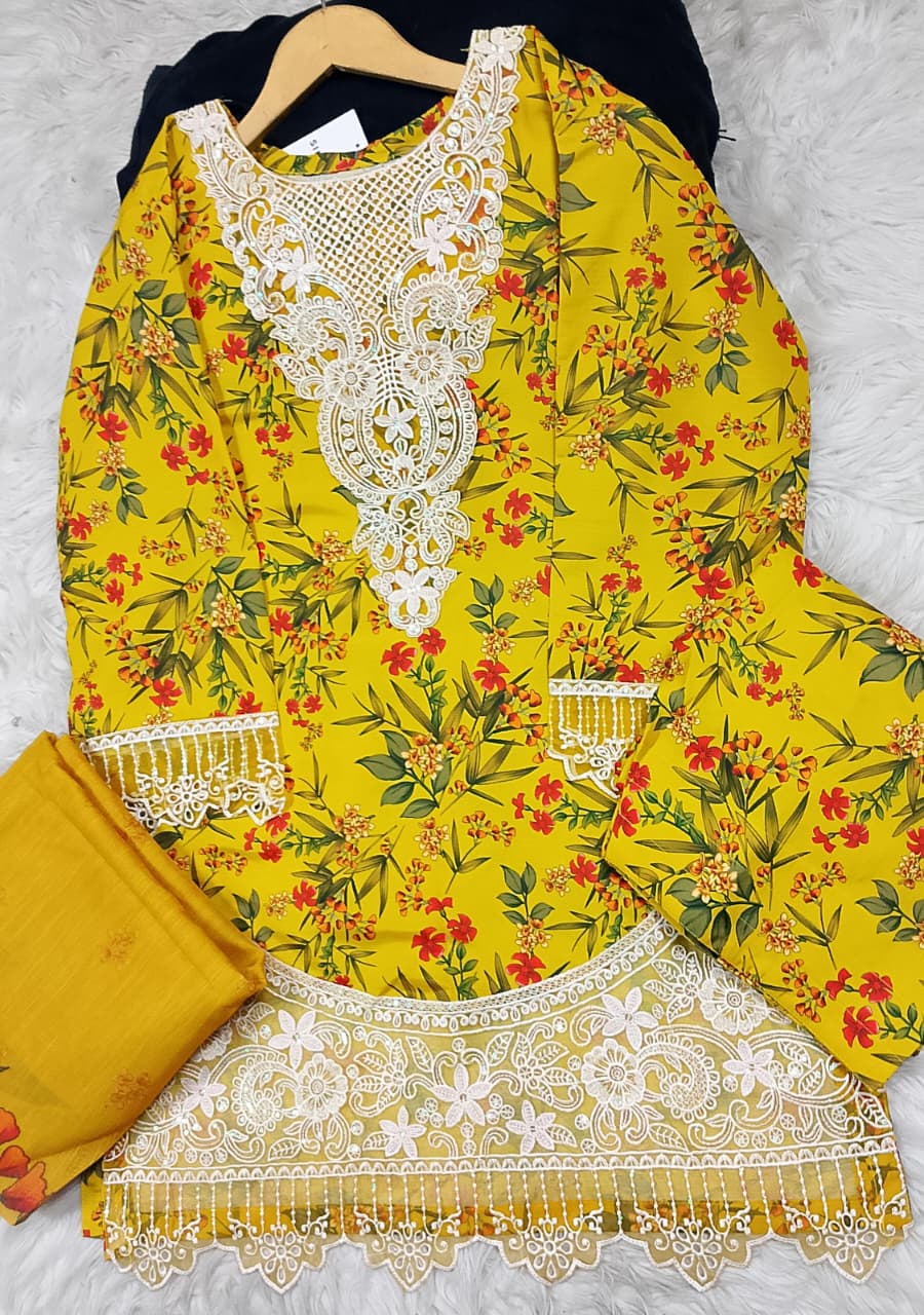 3 PIECE - EMBROIDERED LAWN SUIT