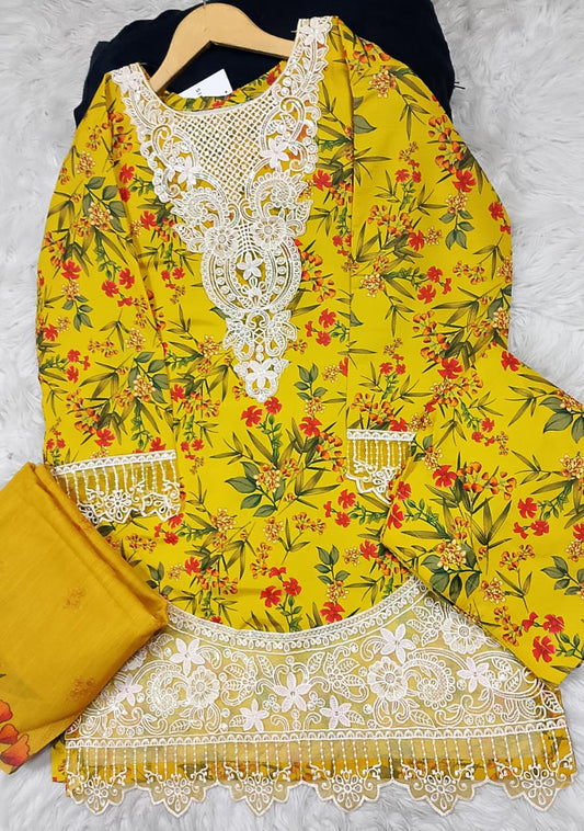 3 PIECE - EMBROIDERED LAWN SUIT