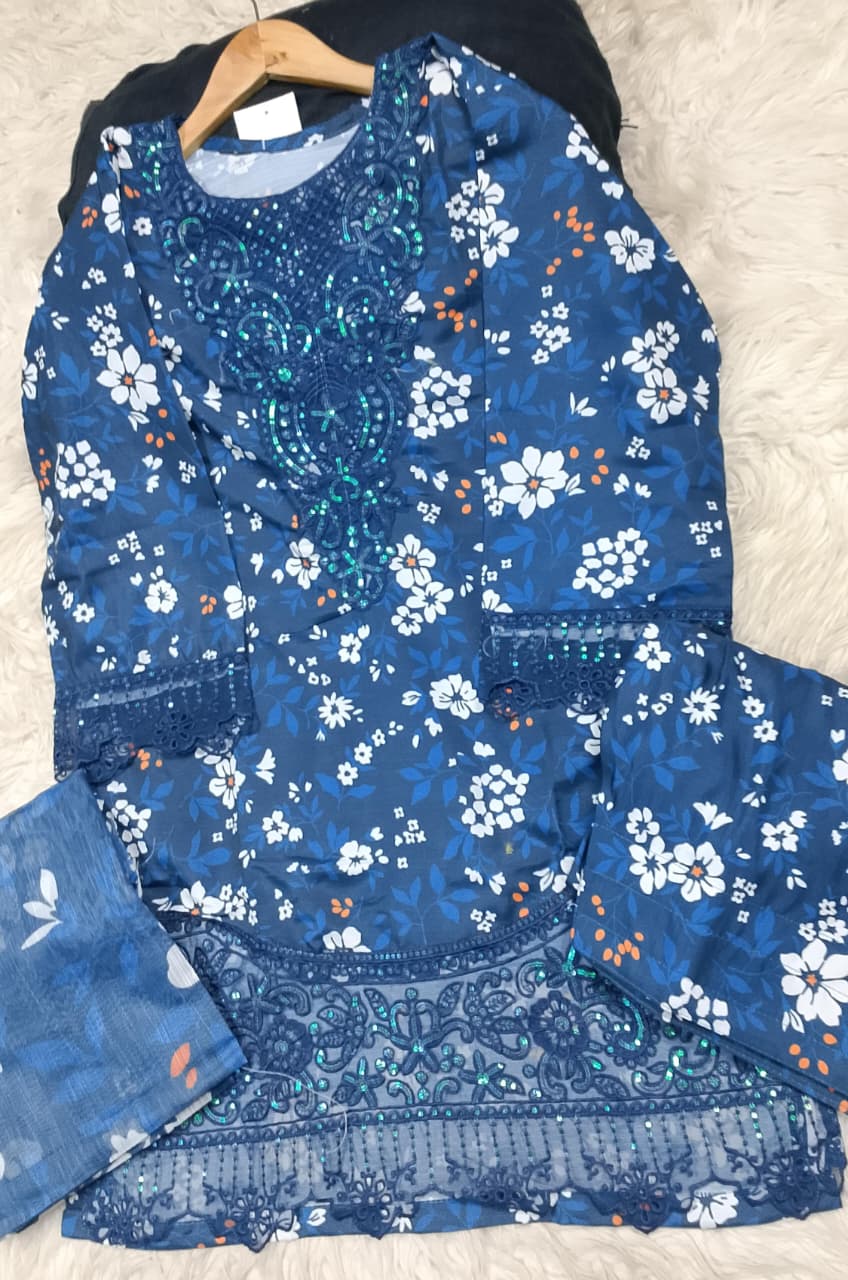 3 PIECE - EMBROIDERED LAWN SUIT