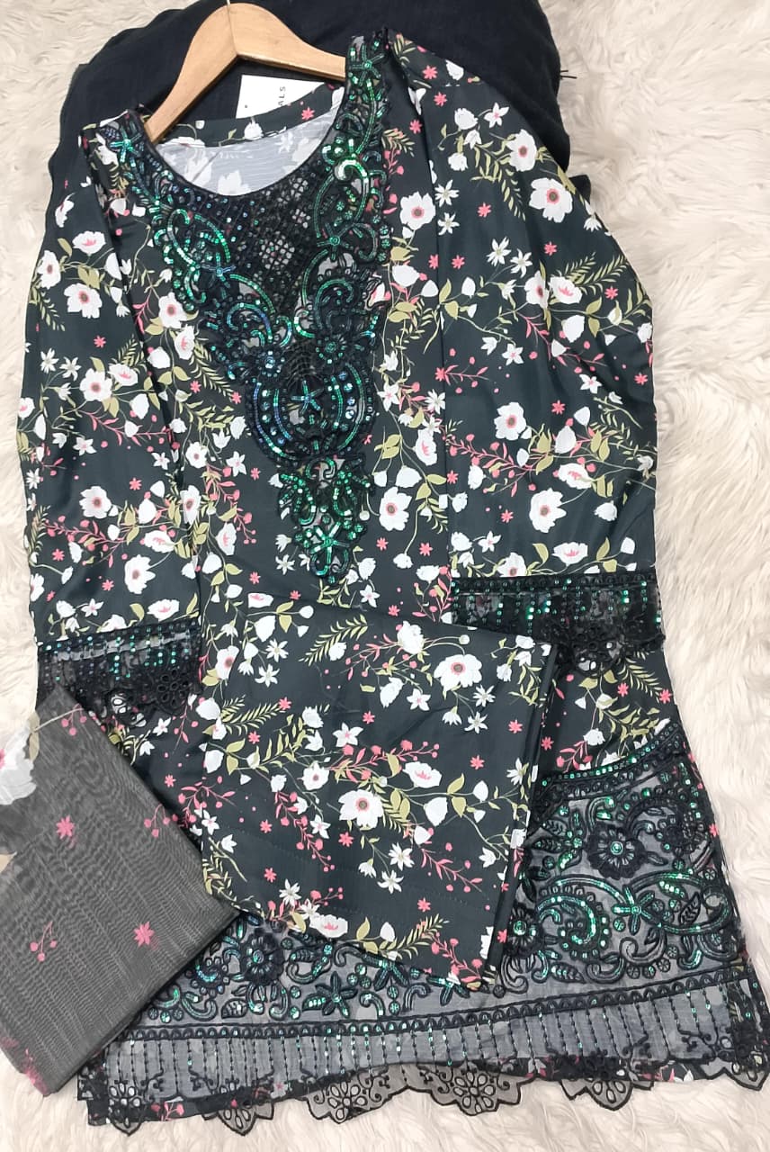 3 PIECE - EMBROIDERED LAWN SUIT