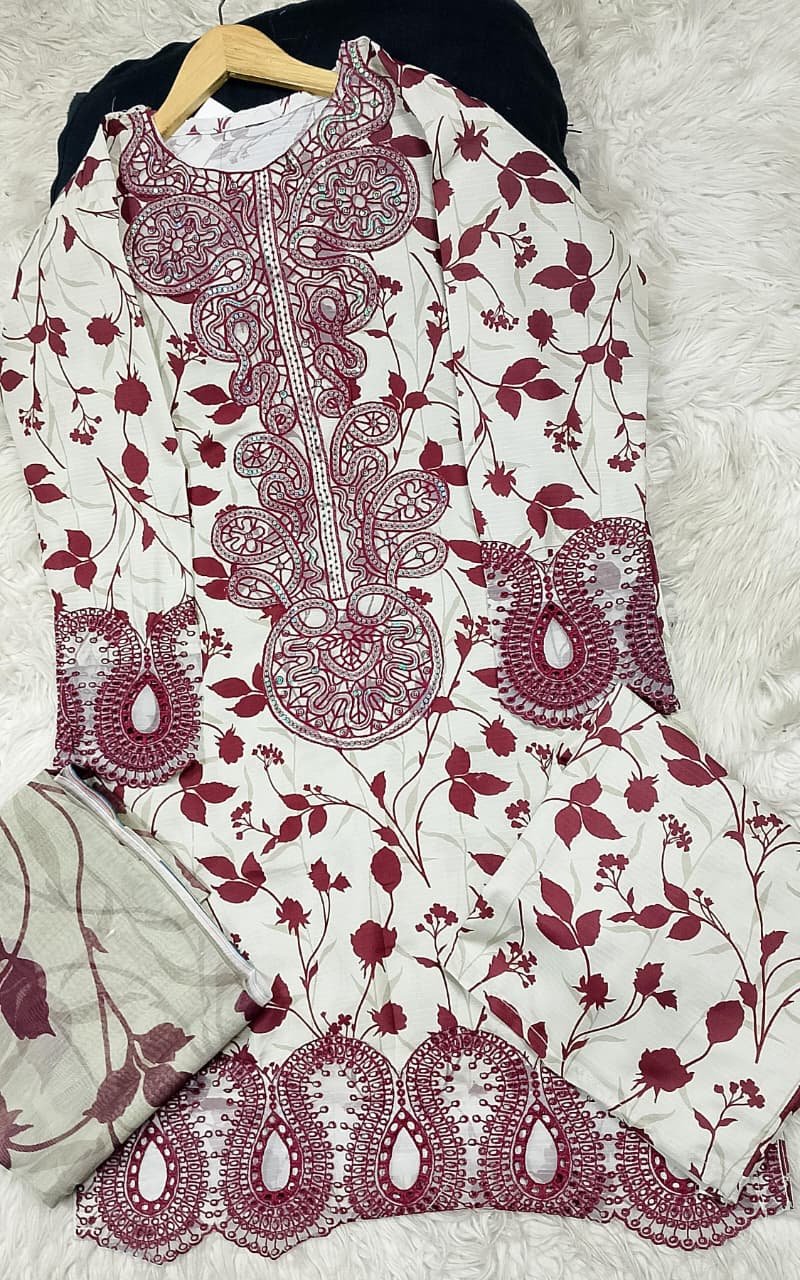 3 PIECE - EMBROIDERED LAWN SUIT