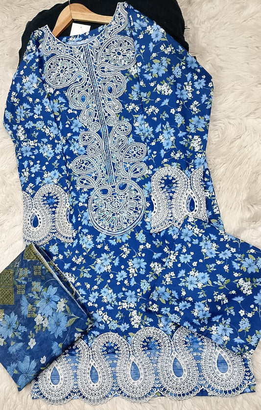 3 PIECE - EMBROIDERED LAWN SUIT
