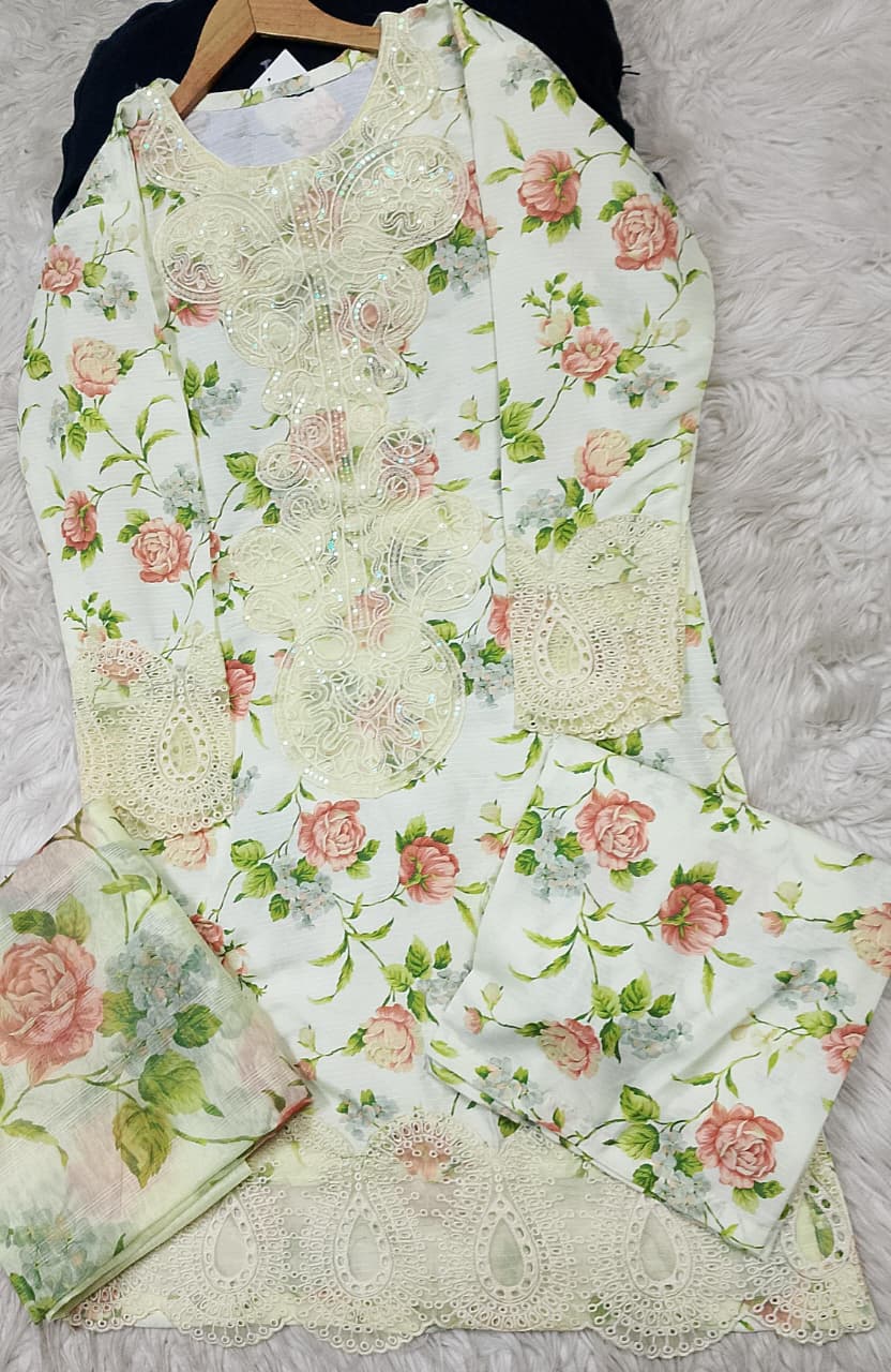 3 PIECE - EMBROIDERED LAWN SUIT