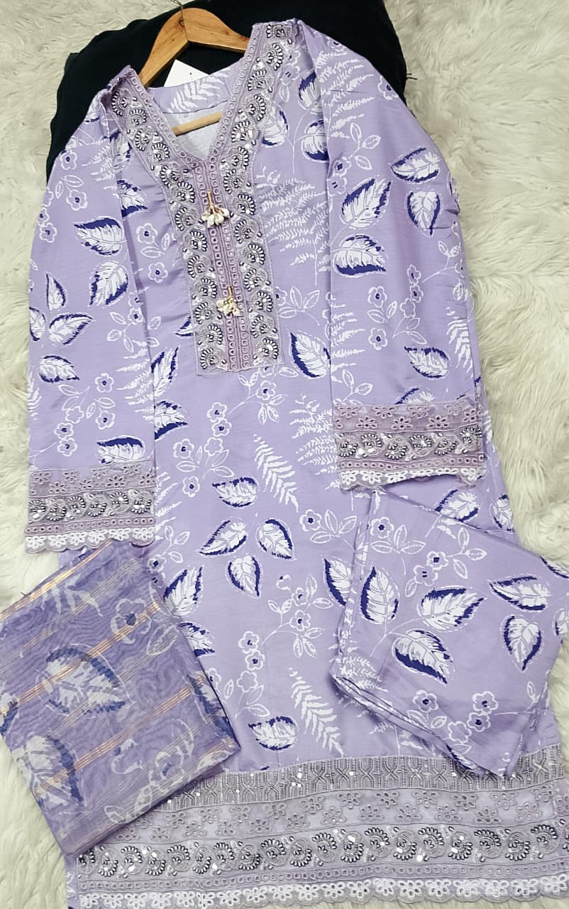 3 PIECE - EMBROIDERED LAWN SUIT
