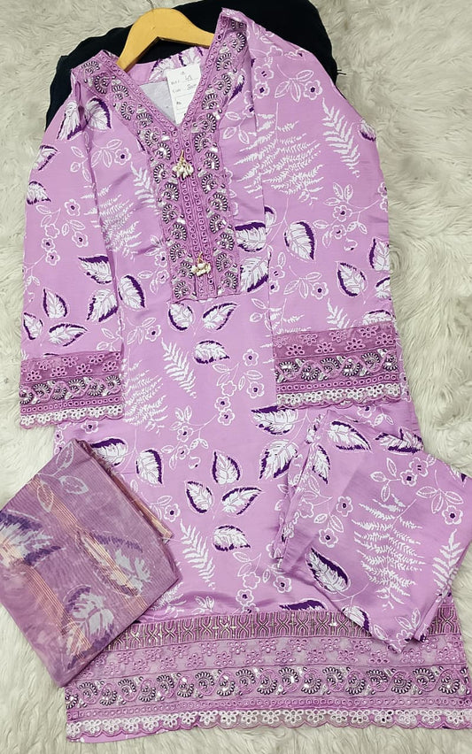 3 PIECE - EMBROIDERED LAWN SUIT