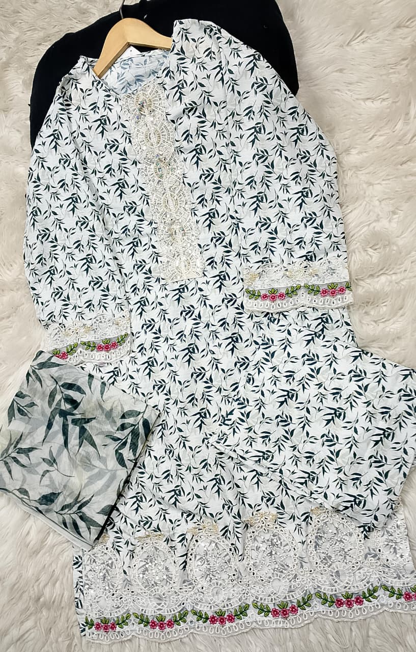 3 PIECE - EMBROIDERED LAWN SUIT