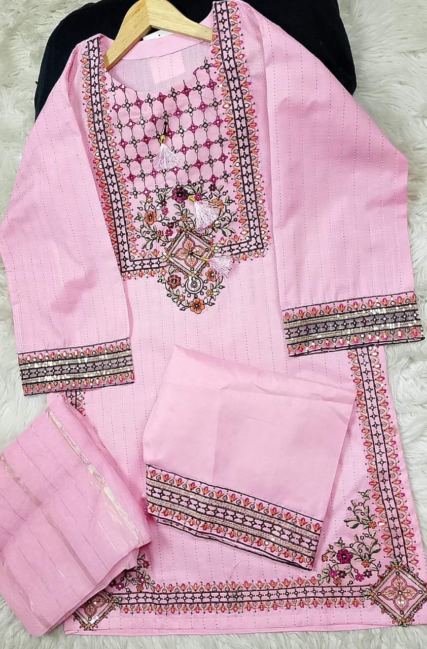3 PIECE - EMBROIDERED LAWN SUIT