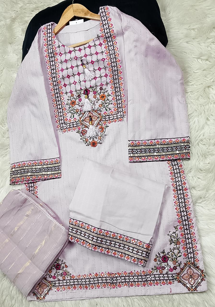 3 PIECE - EMBROIDERED LAWN SUIT