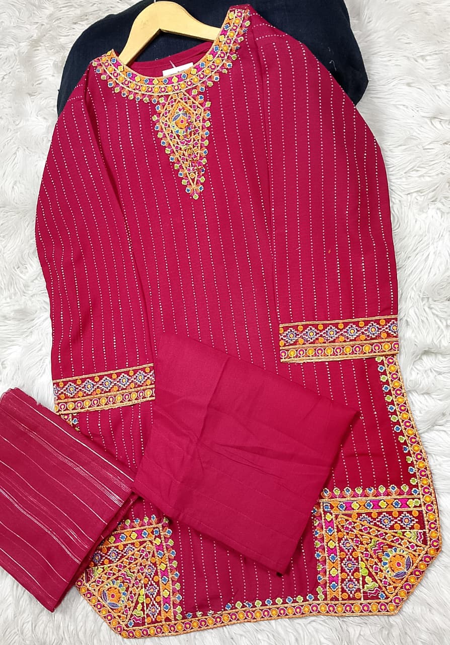 3 PIECE - EMBROIDERED LAWN SUIT