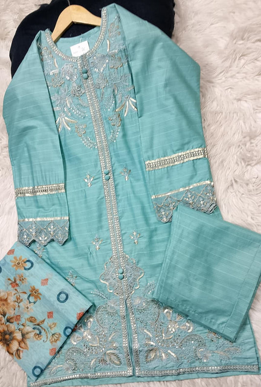 3 PIECE - EMBROIDERED LAWN SUIT
