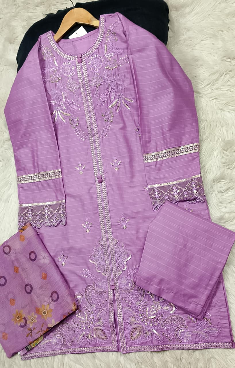 3 PIECE - EMBROIDERED LAWN SUIT