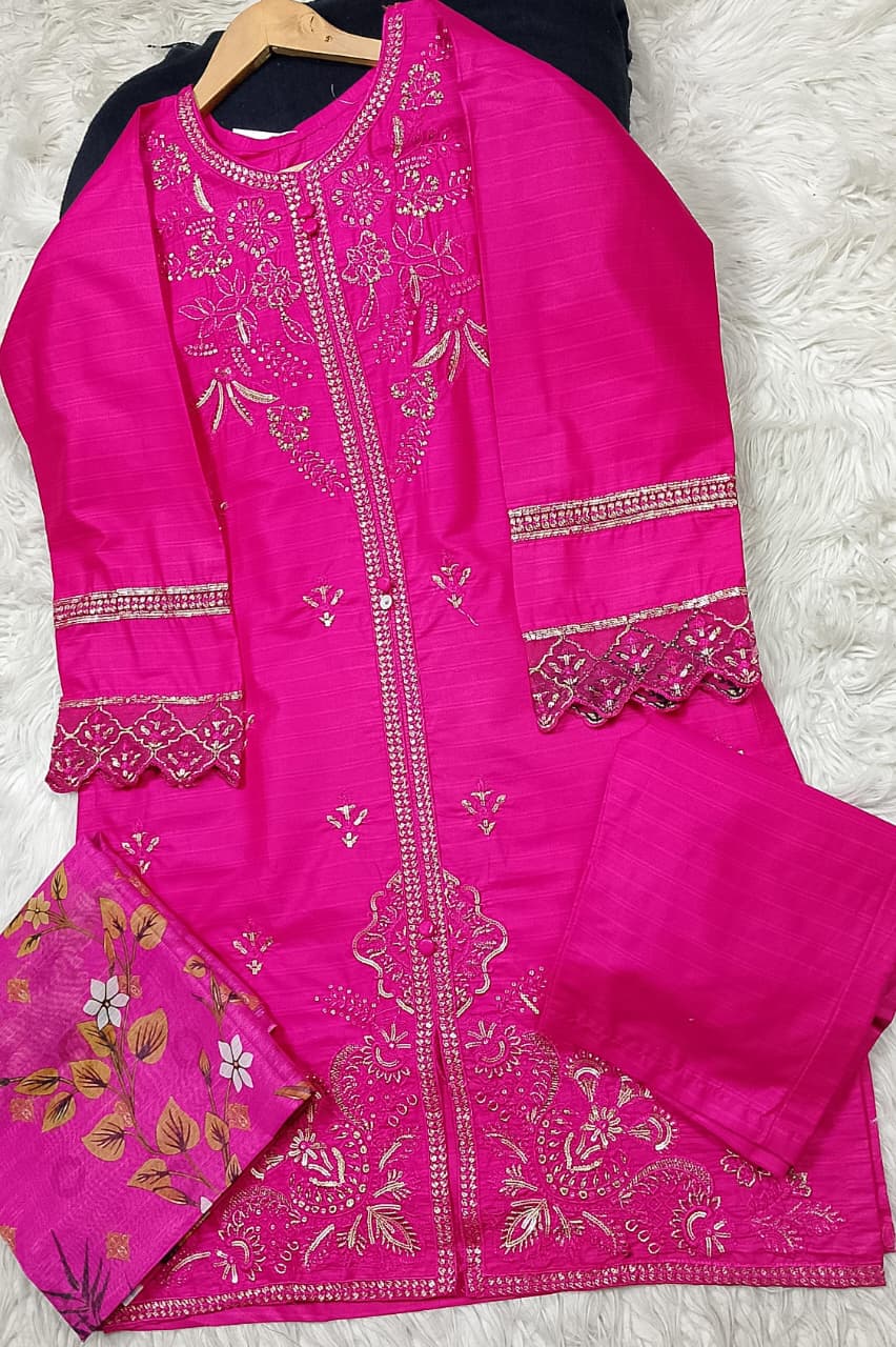 3 PIECE - EMBROIDERED LAWN SUIT