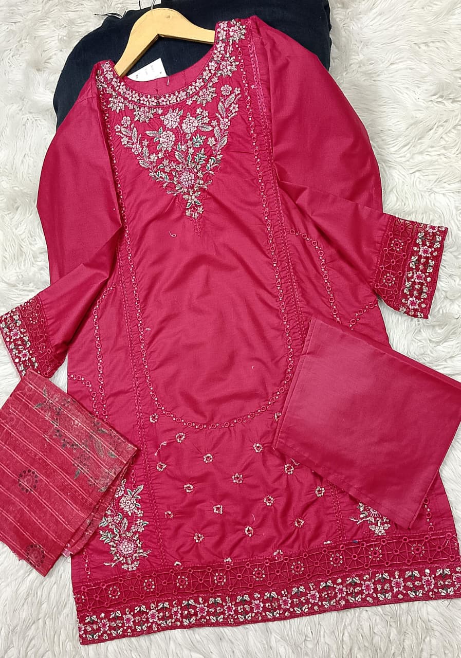 3 PIECE - EMBROIDERED LAWN SUIT