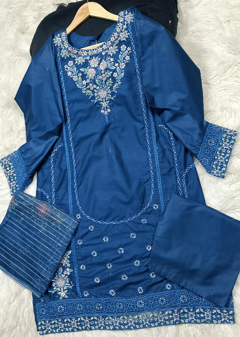 3 PIECE - EMBROIDERED LAWN SUIT