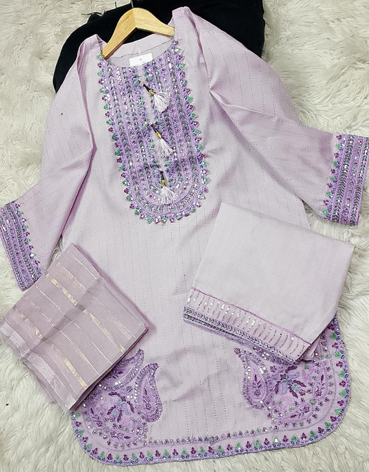 3 PIECE - EMBROIDERED LAWN SUIT