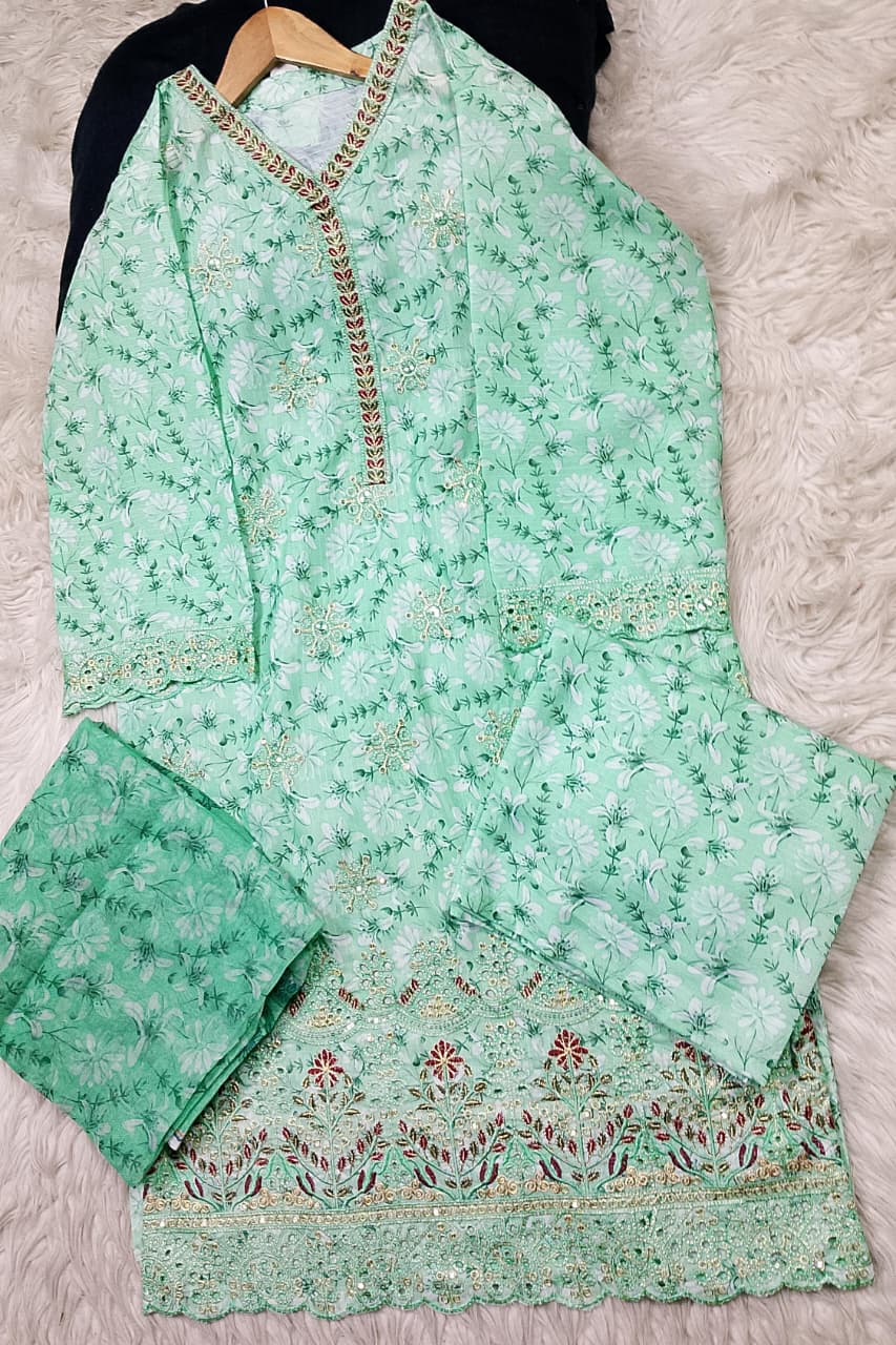 3 PIECE - EMBROIDERED LAWN SUIT