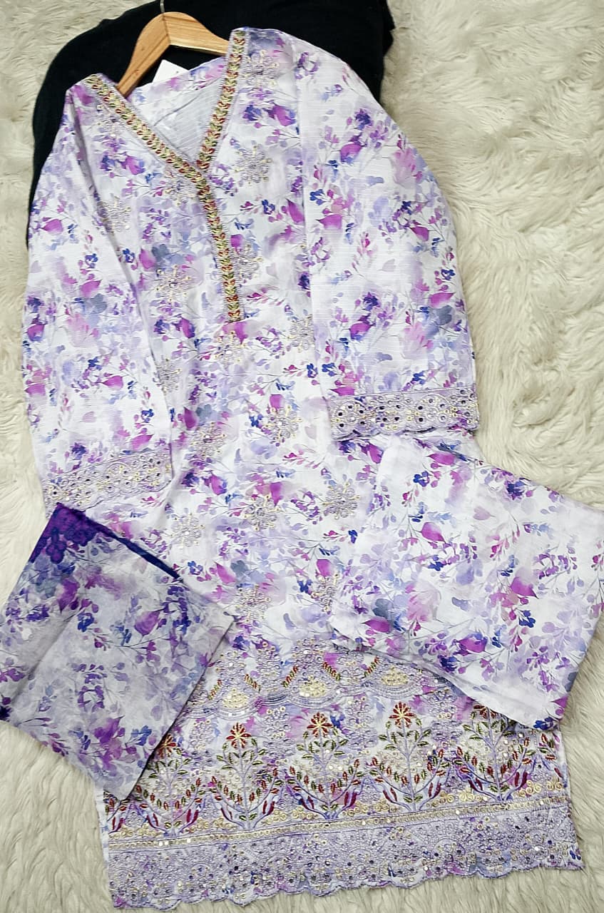 3 PIECE - EMBROIDERED LAWN SUIT