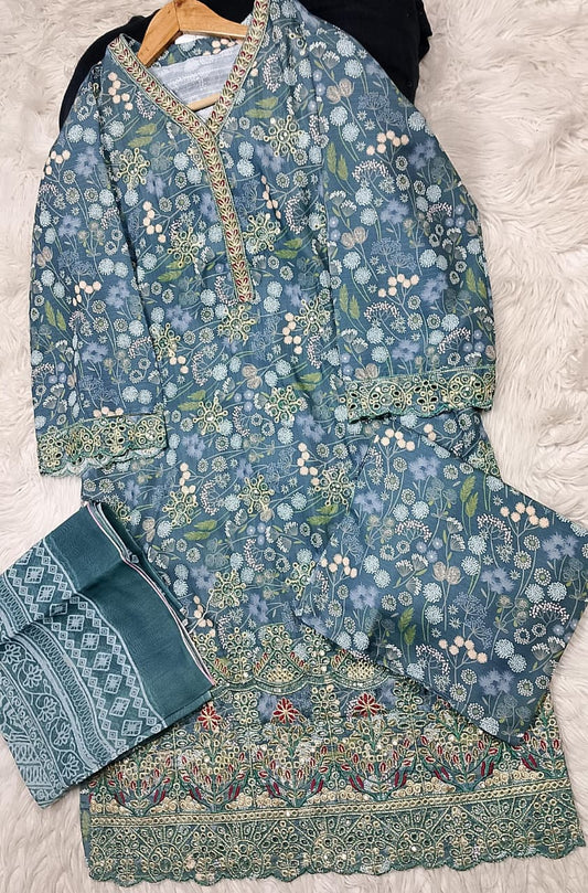 3 PIECE - EMBROIDERED LAWN SUIT
