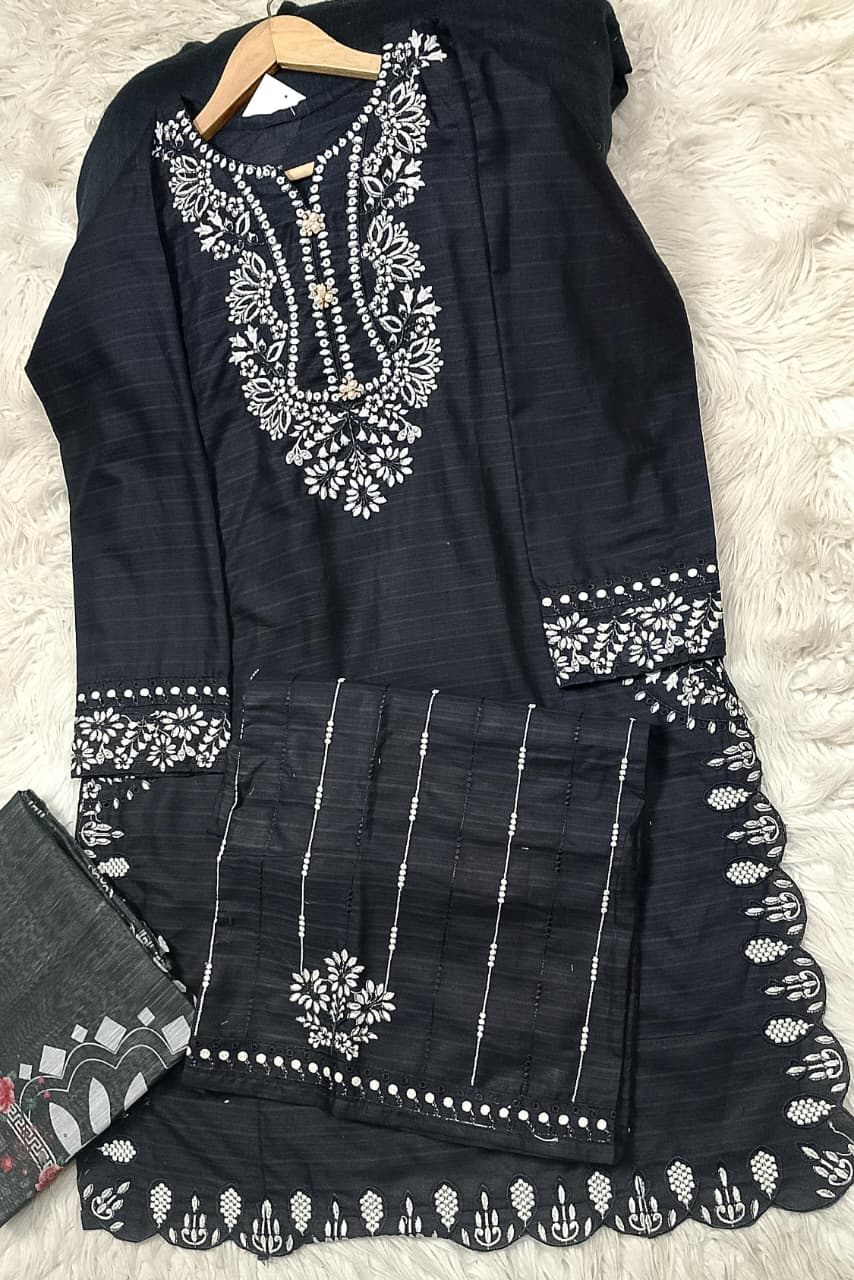 3 PIECE - EMBROIDERED LAWN SUIT