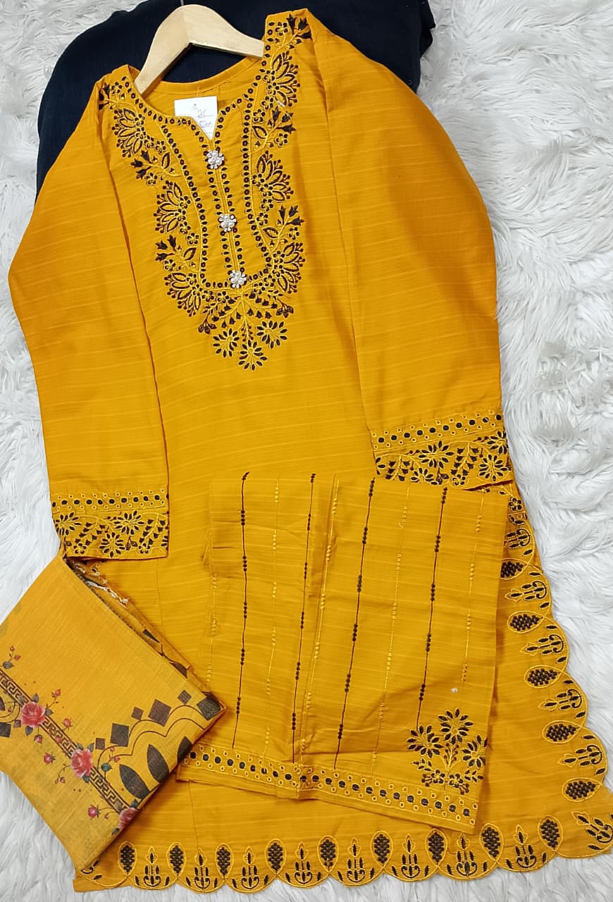 3 PIECE - EMBROIDERED LAWN SUIT
