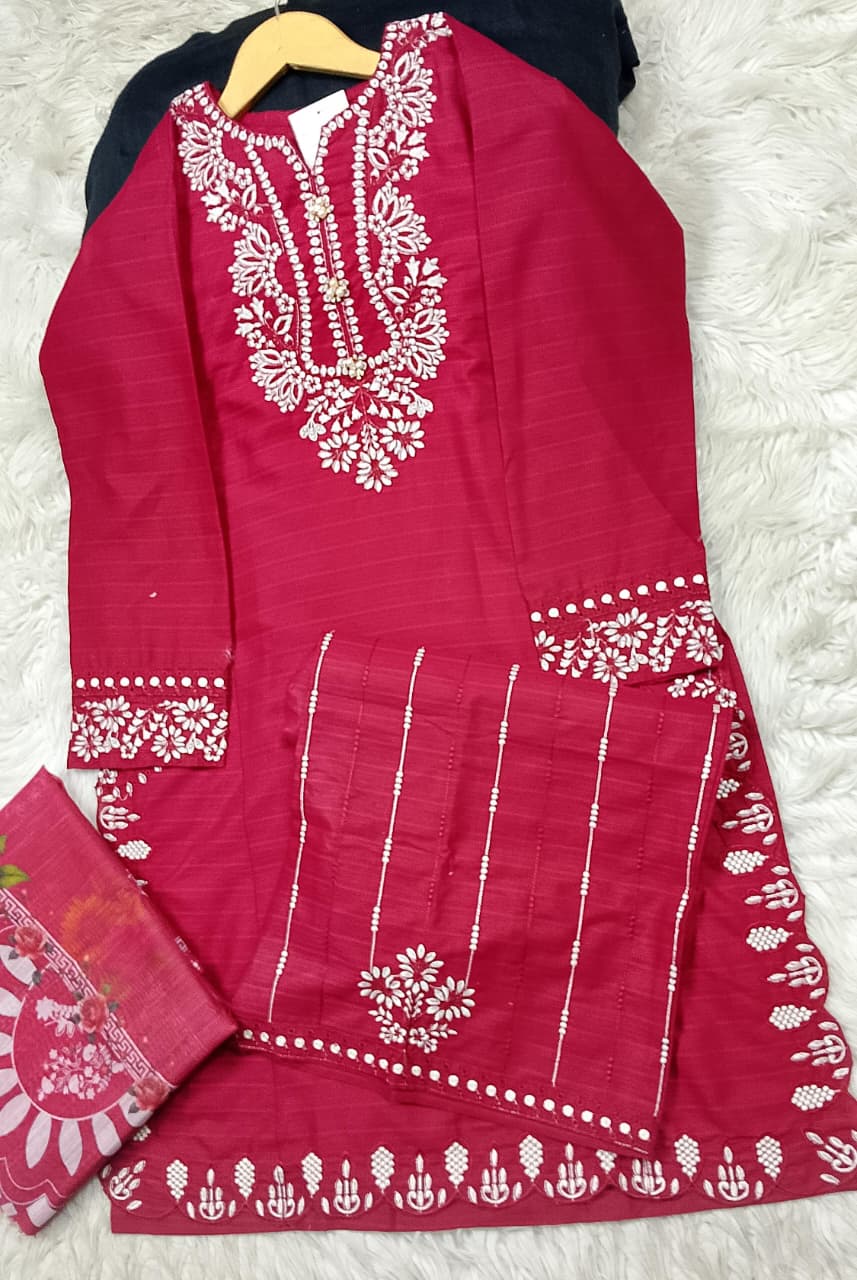 3 PIECE - EMBROIDERED LAWN SUIT