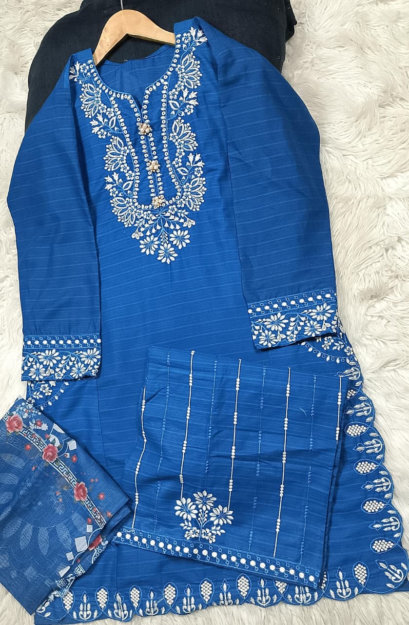3 PIECE - EMBROIDERED LAWN SUIT