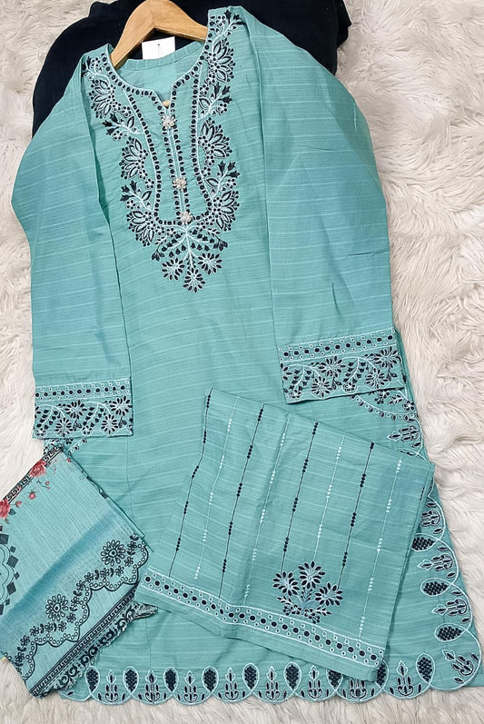 3 PIECE - EMBROIDERED LAWN SUIT