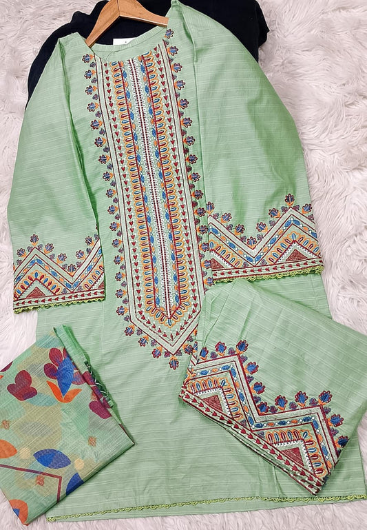 3 PIECE - EMBROIDERED LAWN SUIT