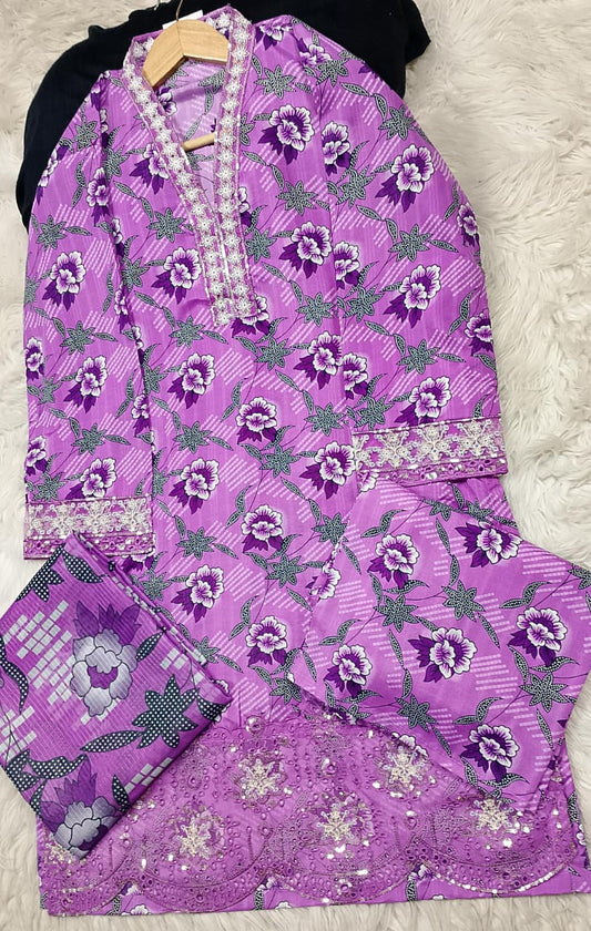 3 PIECE - EMBROIDERED LAWN SUIT