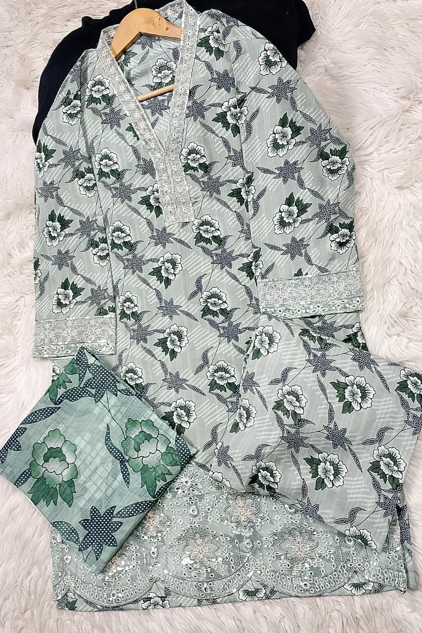 3 PIECE - EMBROIDERED LAWN SUIT