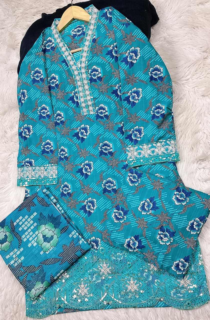 3 PIECE - EMBROIDERED LAWN SUIT