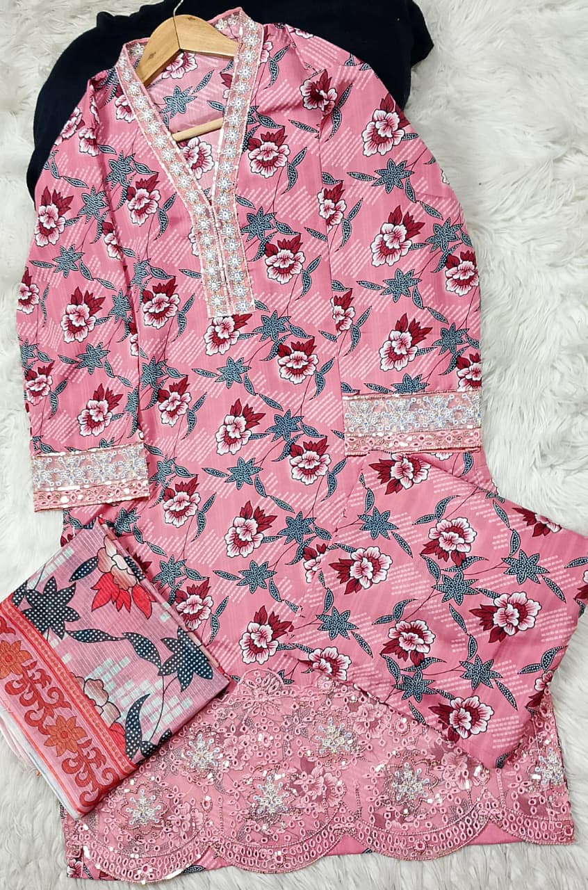 3 PIECE - EMBROIDERED LAWN SUIT