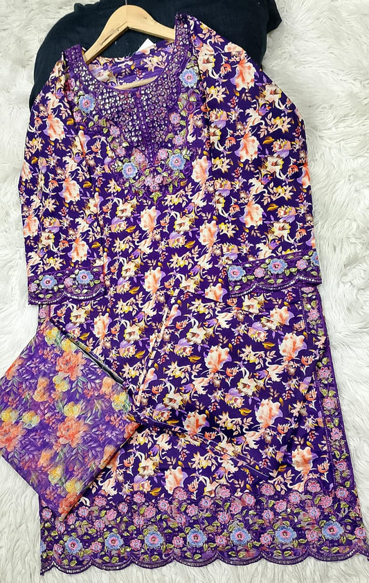 3 PIECE - EMBROIDERED LAWN SUIT