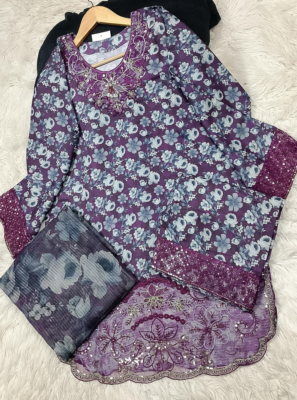 3 PIECE - EMBROIDERED LAWN SUIT