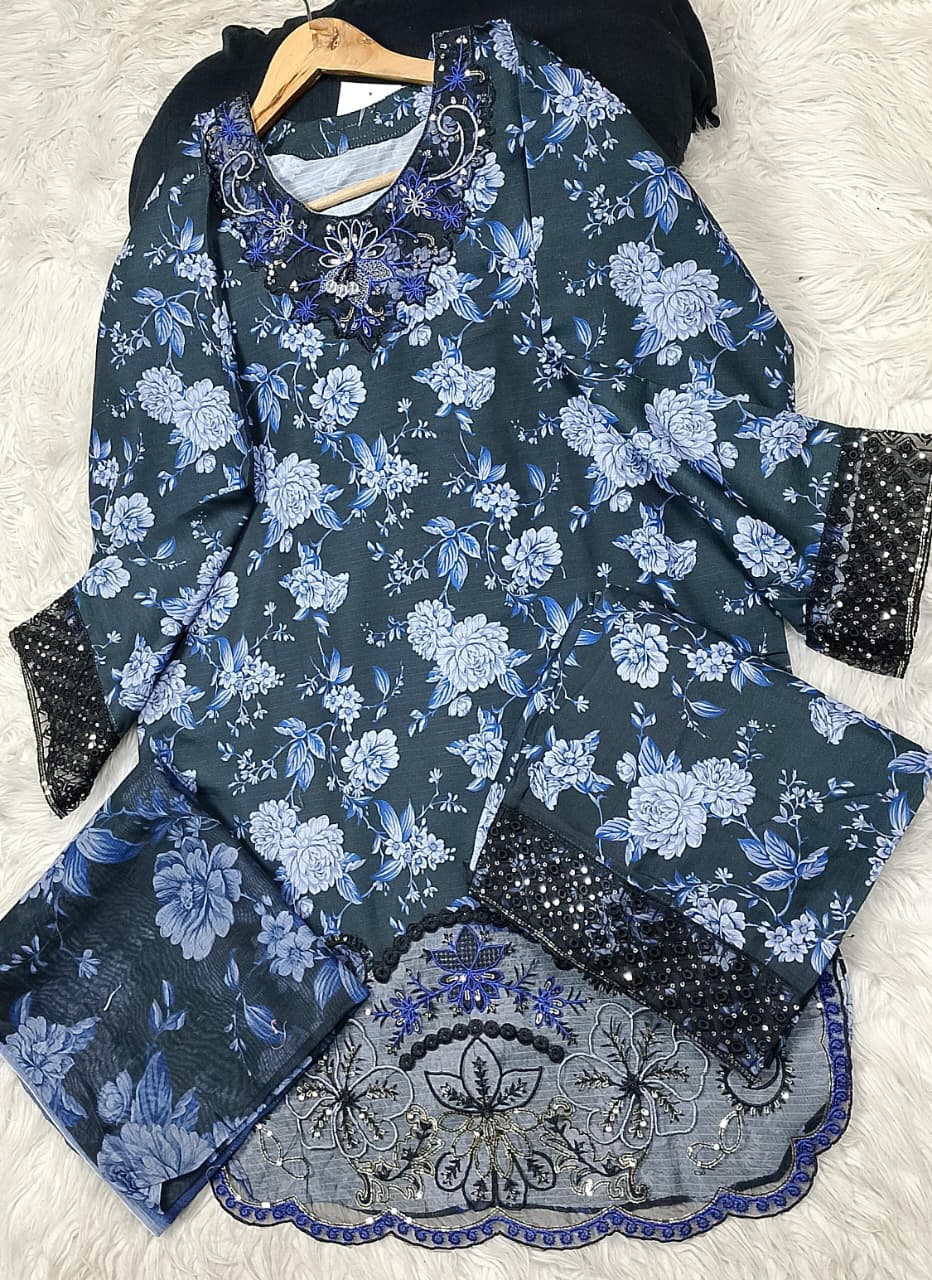 3 PIECE - EMBROIDERED LAWN SUIT