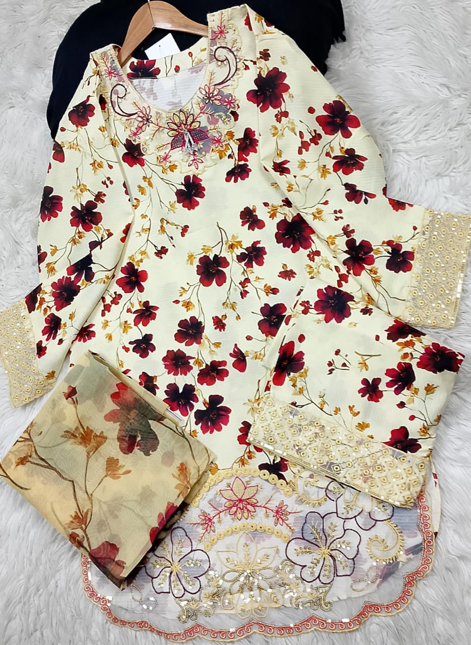 3 PIECE - EMBROIDERED LAWN SUIT