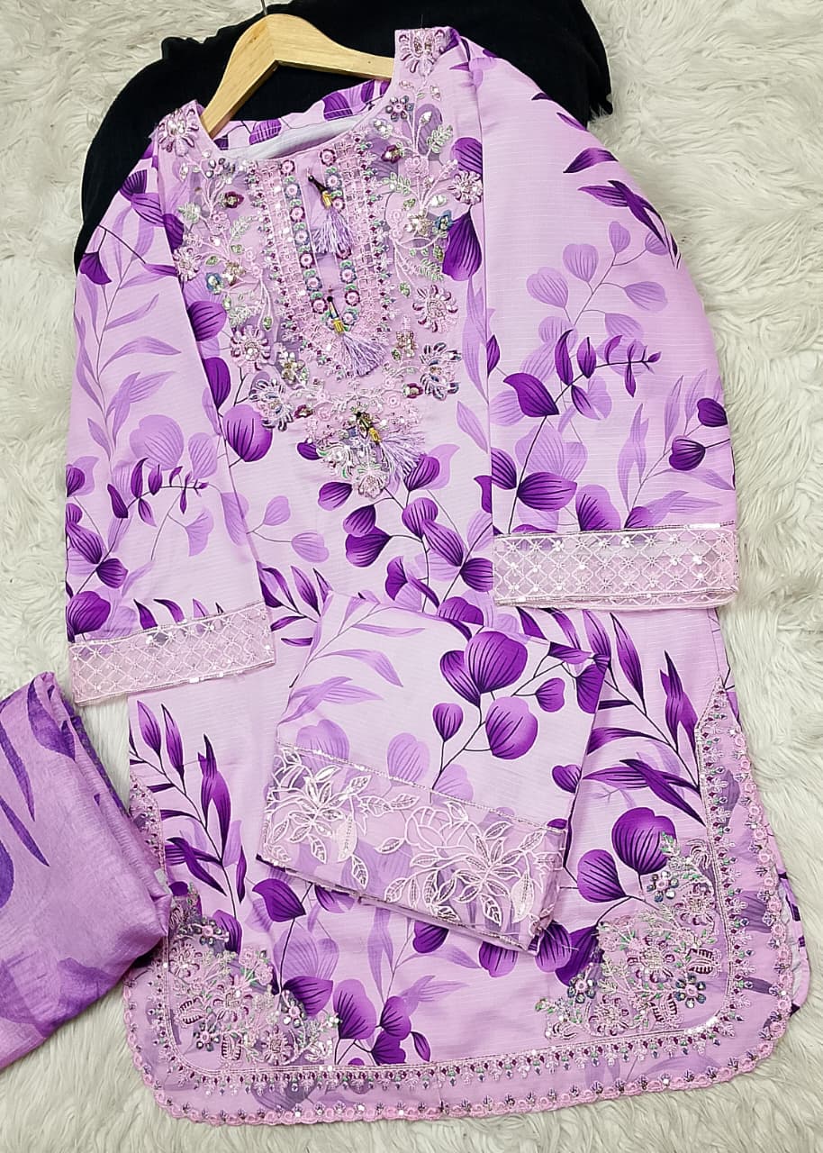 3 PIECE - EMBROIDERED LAWN SUIT