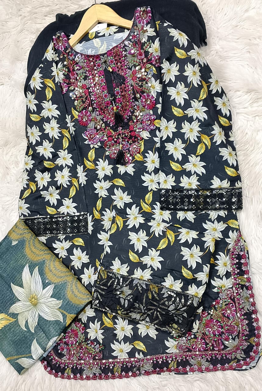 3 PIECE - EMBROIDERED LAWN SUIT