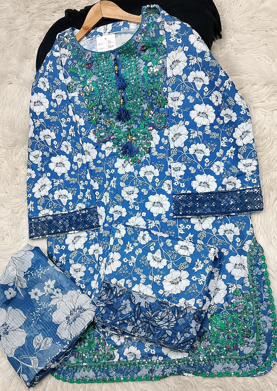 3 PIECE - EMBROIDERED LAWN SUIT