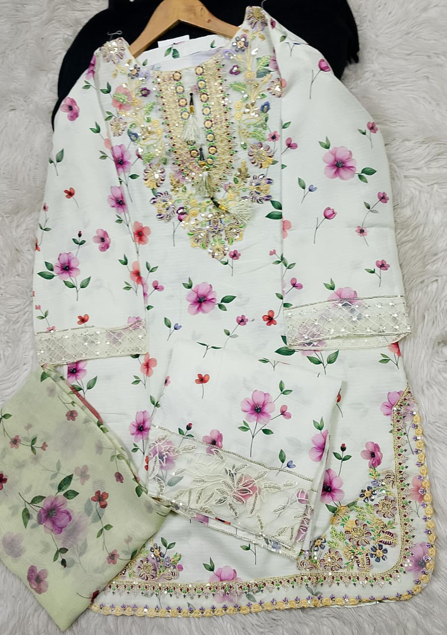 3 PIECE - EMBROIDERED LAWN SUIT
